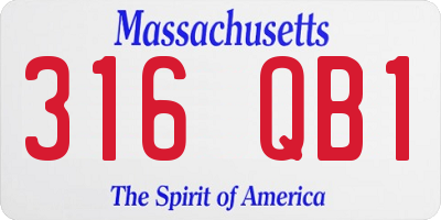 MA license plate 316QB1