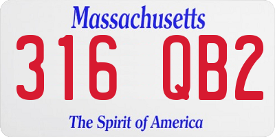 MA license plate 316QB2