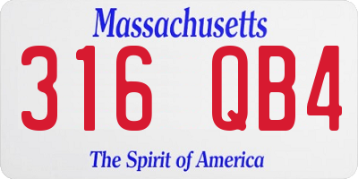 MA license plate 316QB4