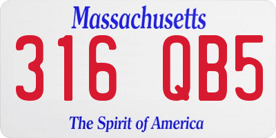 MA license plate 316QB5