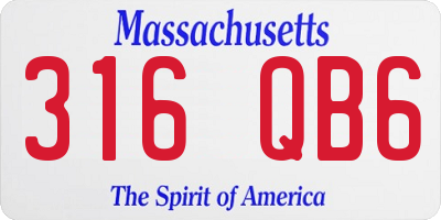 MA license plate 316QB6