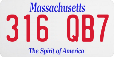 MA license plate 316QB7