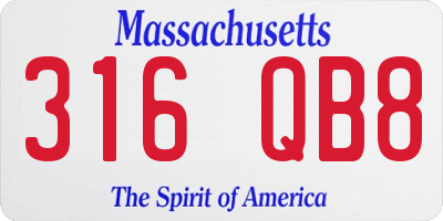 MA license plate 316QB8