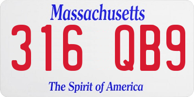MA license plate 316QB9