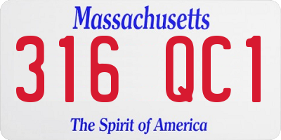MA license plate 316QC1
