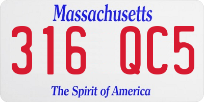 MA license plate 316QC5