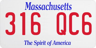 MA license plate 316QC6