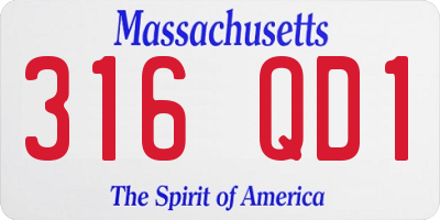 MA license plate 316QD1