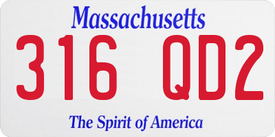 MA license plate 316QD2