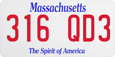MA license plate 316QD3