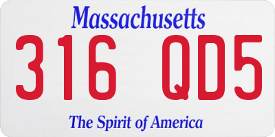 MA license plate 316QD5