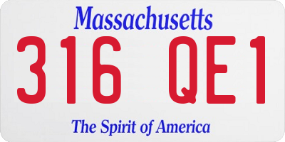 MA license plate 316QE1