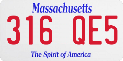 MA license plate 316QE5