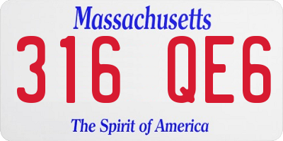 MA license plate 316QE6