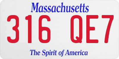 MA license plate 316QE7
