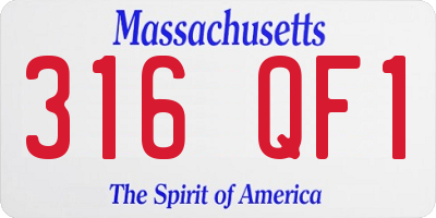 MA license plate 316QF1