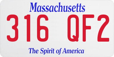 MA license plate 316QF2