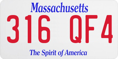 MA license plate 316QF4
