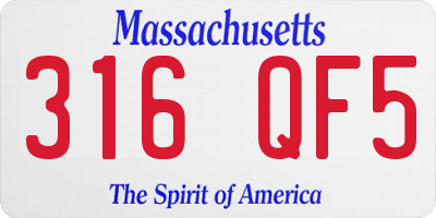 MA license plate 316QF5