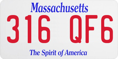 MA license plate 316QF6