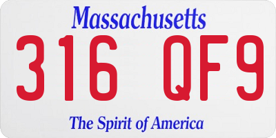 MA license plate 316QF9