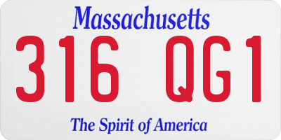MA license plate 316QG1