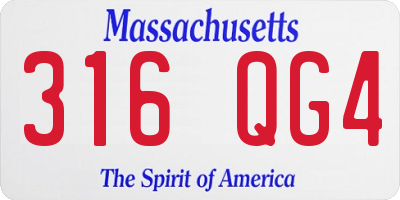 MA license plate 316QG4