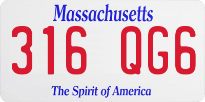 MA license plate 316QG6