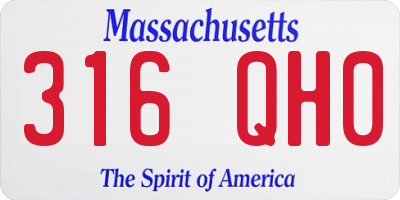 MA license plate 316QH0