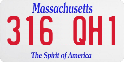 MA license plate 316QH1