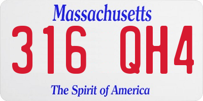 MA license plate 316QH4
