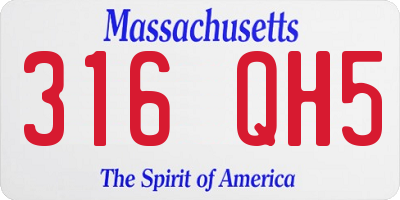 MA license plate 316QH5