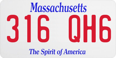 MA license plate 316QH6