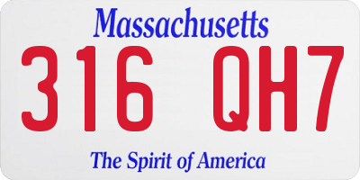 MA license plate 316QH7