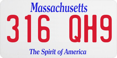 MA license plate 316QH9