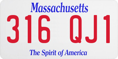 MA license plate 316QJ1