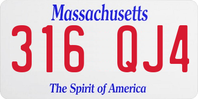 MA license plate 316QJ4