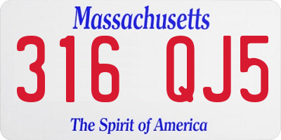 MA license plate 316QJ5