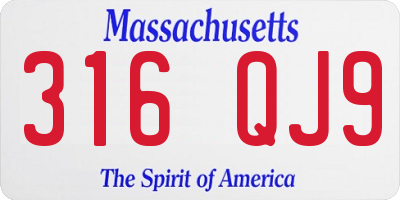 MA license plate 316QJ9