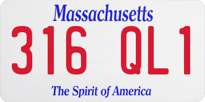 MA license plate 316QL1