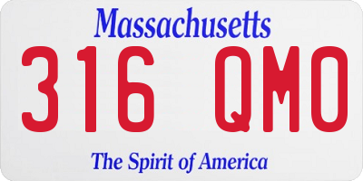 MA license plate 316QM0