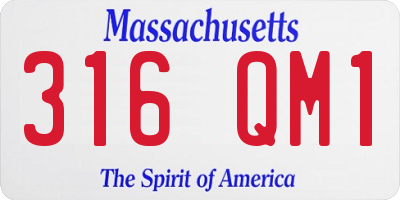 MA license plate 316QM1