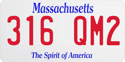 MA license plate 316QM2