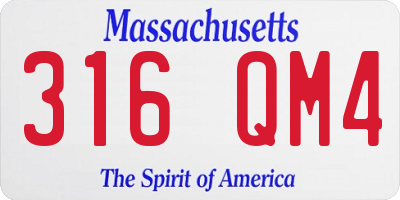 MA license plate 316QM4