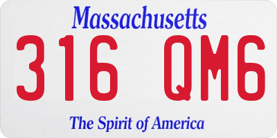 MA license plate 316QM6