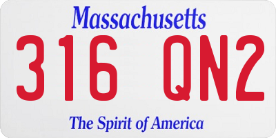 MA license plate 316QN2