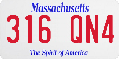 MA license plate 316QN4