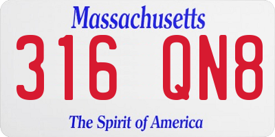 MA license plate 316QN8