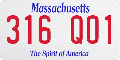 MA license plate 316QO1