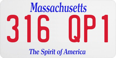 MA license plate 316QP1
